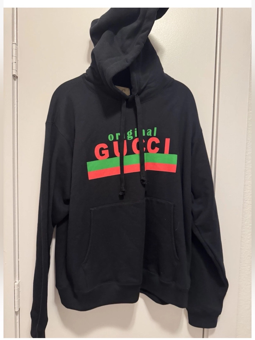 Gucci Original Logo Graphic Hoodie Black Red Green Men’s Size Small NWT $1,250